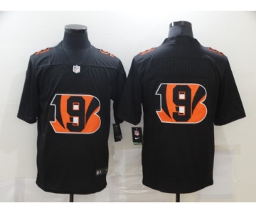 Men's Cincinnati Bengals #9 Joe Burrow Black 2020 Shadow Logo Vapor Untouchable Stitched NFL Nike Limited Jersey
