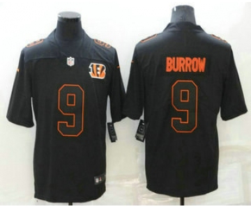Men's Cincinnati Bengals #9 Joe Burrow Black 2021 Vapor Untouchable Stitched NFL Nike Limited Fashion Jersey