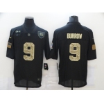 Men's Cincinnati Bengals #9 Joe Burrow Black Camo 2020 Salute To Service Stitched NFL Nike Limited Jersey