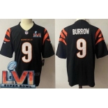 Men's Cincinnati Bengals #9 Joe Burrow Limited Black 2022 Super Bowl LVI Bound Vapor Jersey