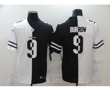 Men's Cincinnati Bengals #9 Joe Burrow White Black Peaceful Coexisting 2020 Vapor Untouchable Stitched NFL Nike Limited Jersey