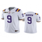 Men's LSU Tigers #9 Joe Burrow White 2020 National Championship Game Jersey