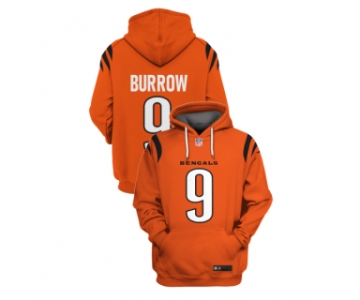 Men's Orange Cincinnati Bengals #9 Joe Burrow 2021 Pullover Hoodie