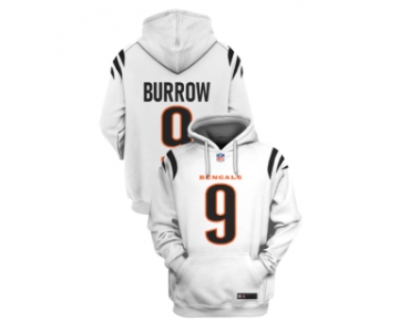 Men's White Cincinnati Bengals #9 Joe Burrow 2021 Pullover Hoodie