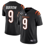 Men's Womens Youth Kids Cincinnati Bengals #9 Joe Burrow Black With 3-Star C Patch Vapor Limited Stitched NFL Jersey