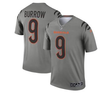 Men's Womens Youth Kids Cincinnati Bengals #9 Joe Burrow Gray Stitched Jersey