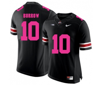 Ohio State Buckeyes 10 Joe Burrow Black 2018 Breast Cancer Awareness College Football Jersey