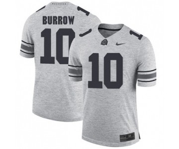 Ohio State Buckeyes 10 Joe Burrow Gray College Football Jersey