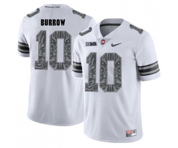 Ohio State Buckeyes 10 Joe Burrow White Shadow College Football Jersey