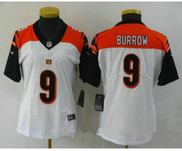 Women's Cincinnati Bengals #9 Joe Burrow White 2020 Vapor Untouchable Stitched NFL Nike Limited Jersey