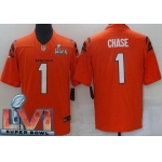 Men's Cincinnati Bengals #1 Ja'Marr Chase Limited Orange 2022 Super Bowl LVI Bound Vapor Jersey