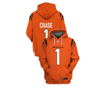 Men's Orange Cincinnati Bengals #1 Ja'Marr Chase 2021 Pullover Hoodie
