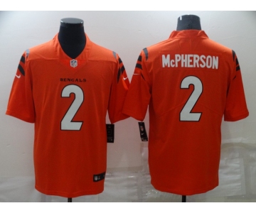Men's Cincinnati Bengals #2 Evan McPherson NEW Orange 2021 Vapor Untouchable Stitched NFL Nike Limited Jersey