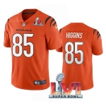 Men's Cincinnati Bengals #85 Tee Higgins 2022 Orange Super Bowl LVI Vapor Limited Stitched Jersey