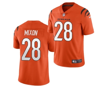Men's Cincinnati Bengals #28 Joe Mixon 2021 New Orange Vapor Untouchable Limited Stitched Jersey