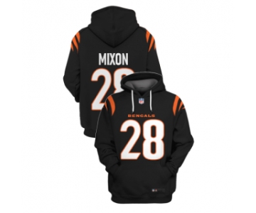 Men's Cincinnati Bengals #28 Joe Mixon Black 2021 Pullover Hoodie