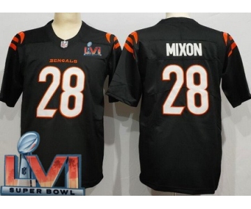 Men's Cincinnati Bengals #28 Joe Mixon Limited Black 2022 Super Bowl LVI Bound Vapor Jersey