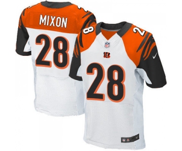 Men's Nike Cincinnati Bengals #28 Joe Mixon White Men's Stitched NFL Elite Jersey