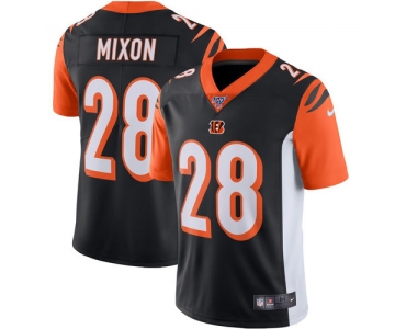 Nike Bengals 28 Joe Mixon Black 100th Season Vapor Untouchable Limited Jersey