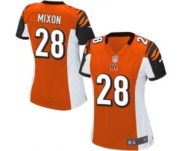 Women's Nike Cincinnati Bengals #28 Joe Mixon Orange Alternate Stitched NFL Elite Jersey