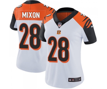 Women's Nike Cincinnati Bengals #28 Joe Mixon White Stitched NFL Vapor Untouchable Limited Jersey