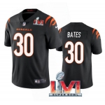 Men's Cincinnati Bengals #30 Jessie Bates 2022 Black Super Bowl LVI Vapor Limited Stitched Jersey