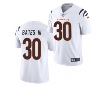Men's Cincinnati Bengals #30 Jessie Bates III 2021 New White Vapor Untouchable Limited Stitched Jersey