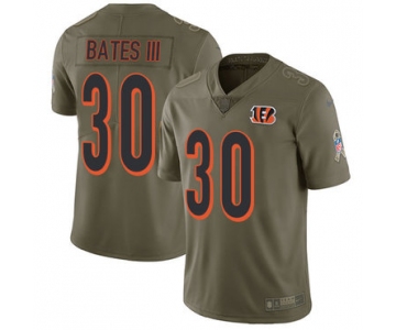 Nike Bengals #30 Jessie Bates III Olive Youth Stitched NFL Limited 2017 Salute to Service Jersey