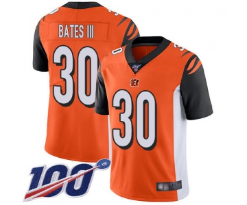 Nike Bengals #30 Jessie Bates III Orange Alternate Men's Stitched NFL 100th Season Vapor Limited Jersey