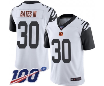 Nike Bengals #30 Jessie Bates III White Men's Stitched NFL Limited Rush 100th Season Jersey