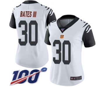 Nike Bengals #30 Jessie Bates III White Women's Stitched NFL Limited Rush 100th Season Jersey