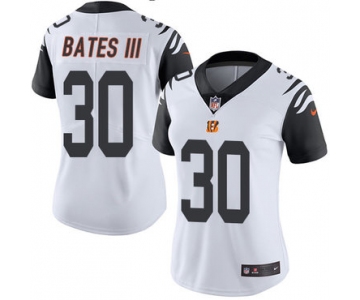 Nike Bengals #30 Jessie Bates III White Women's Stitched NFL Limited Rush Jersey