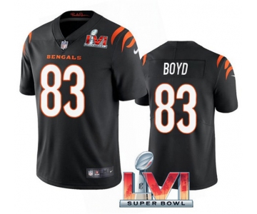 Men's Cincinnati Bengals #83 Tyler Boyd 2022 Black Super Bowl LVI Vapor Limited Stitched Jersey