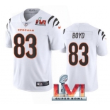 Men's Cincinnati Bengals #83 Tyler Boyd 2022 White Super Bowl LVI Vapor Limited Stitched Jersey