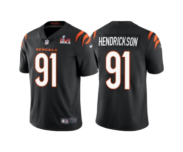 Men's Cincinnati Bengals #91 Trey Hendrickson 2022 Black Super Bowl LVI Vapor Limited Stitched Jersey