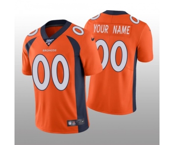 Men's Denver Broncos Custom Orange Vapor Limited 100th Season Jersey