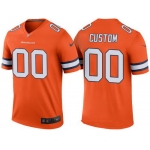 Men's Denver Broncos Orange Custom Color Rush Legend NFL Nike Limited Jersey