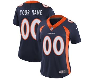 Women's Nike Denver Broncos Navy Customized Vapor Untouchable Player Limited Jersey