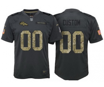 Youth Denver Broncos Custom Anthracite Camo 2016 Salute To Service Veterans Day NFL Nike Limited Jersey