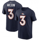 Men's Denver Broncos #3 Russell Wilson 2022 Navy Name & Number T-Shirt