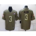 Men's Denver Broncos #3 Russell Wilson Olive With Camo 2017 Salute To Service Stitched NFL Nike Limited Jersey
