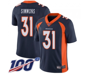Nike Broncos #31 Justin Simmons Navy Blue Alternate Men's Stitched NFL 100th Season Vapor Limited Jersey