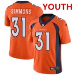 Nike Broncos #31 Justin Simmons Orange Team Color Youth Stitched NFL Vapor Untouchable Limited Jersey