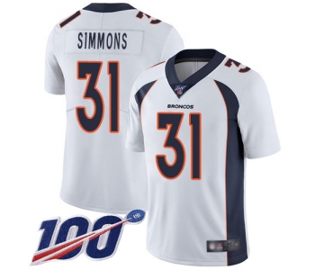 Nike Broncos #31 Justin Simmons White Men's Stitched NFL 100th Season Vapor Limited Jersey