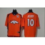Men's Denver Broncos #10 Jerry Jeudy Orange 2020 Big Logo Number Vapor Untouchable Stitched NFL Nike Fashion Limited Jersey