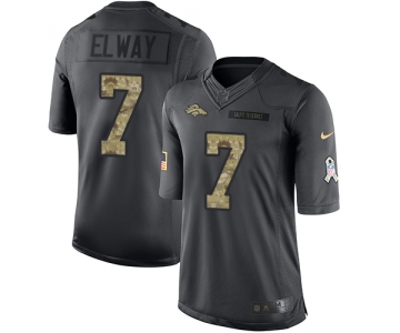 Men's Denver Broncos #7 John Elway Black Anthracite 2016 Salute To Service Stitched NFL Nike Limited Jersey