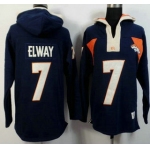 Men's Denver Broncos #7 John Elway Navy Blue Alternate 2015 NFL Hoody