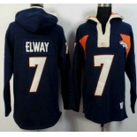 Men's Denver Broncos #7 John Elway Navy Blue Alternate 2015 NFL Hoody