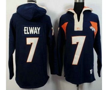Men's Denver Broncos #7 John Elway Navy Blue Alternate 2015 NFL Hoody