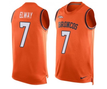 Men's Denver Broncos #7 John Elway Orange Hot Pressing Player Name & Number Nike NFL Tank Top Jersey